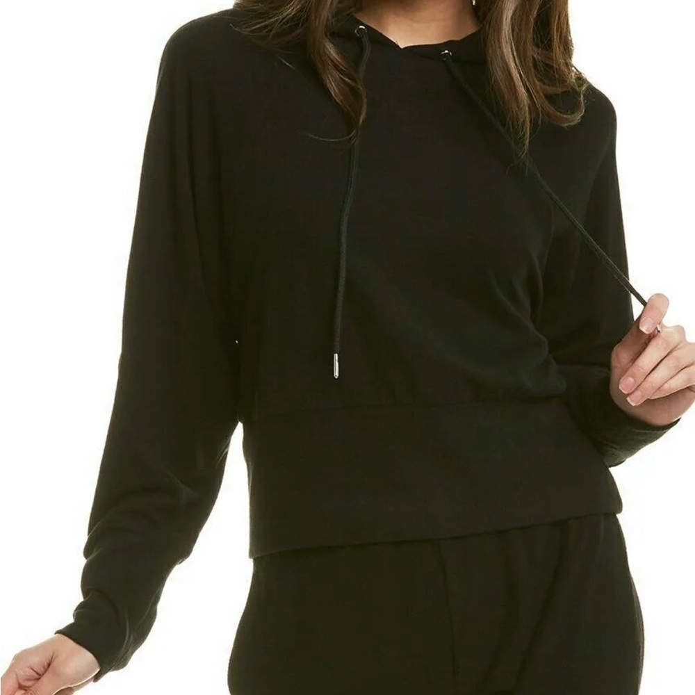 WALTER BAKER LOLITA RAYON BLEND BLACK PULLOVER HOODIE. NWT $148. SZ S